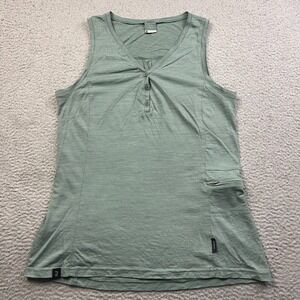 Forclaz Decathlon Merino Wool Tank Top Womens FITS Medium Green Hiking Top